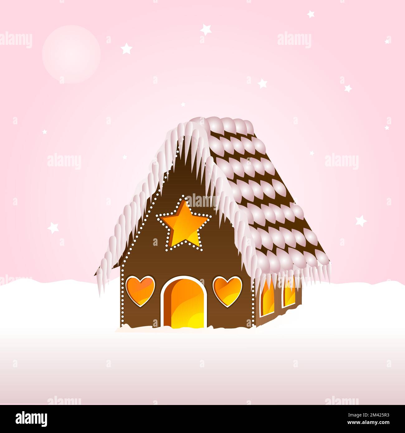 Vector gingerbread house on isolated background Stock Vector Image