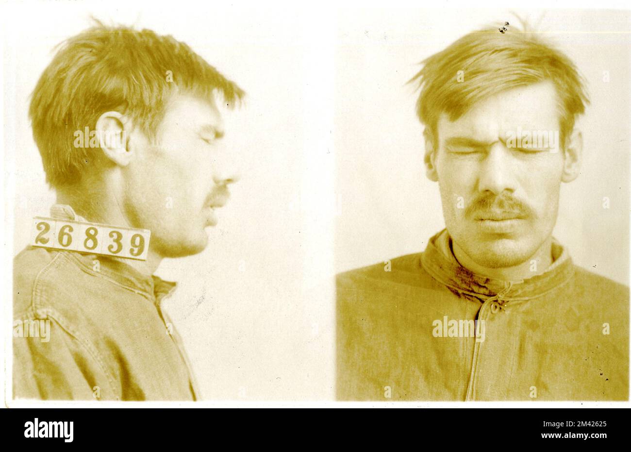 Photograph of Beecher Williams. This item is the prison photograph, also known as the 'mug shot,' of Leavenworth inmate Beecher Williams Bureau of Prisons, Inmate case files. Stock Photo