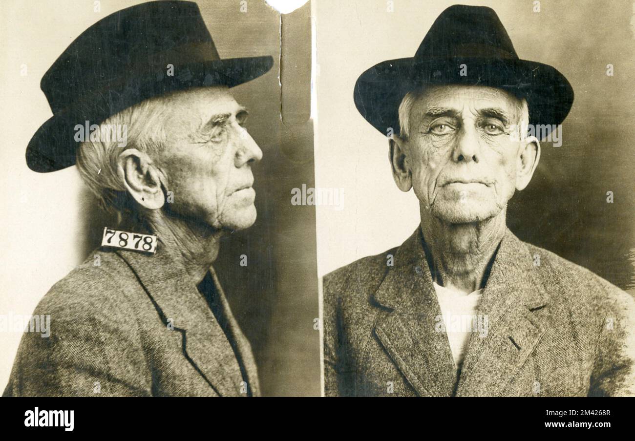 Photograph of George Flood. This item is the prison photograph, also known as the 'mug shot,' of Leavenworth inmate George Flood, register number 7878. Bureau of Prisons, Inmate case files. Stock Photo
