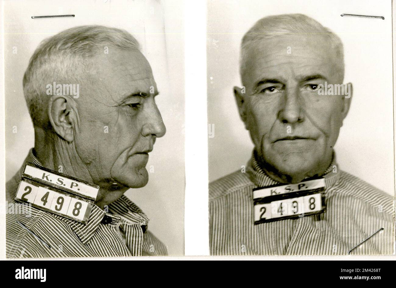 Photograph of Lyman Ford. This item is the prison photograph, also known as the 'mug shot,' of Leavenworth inmate Lyman Ford, register number 27683. Bureau of Prisons, Inmate case files. Stock Photo