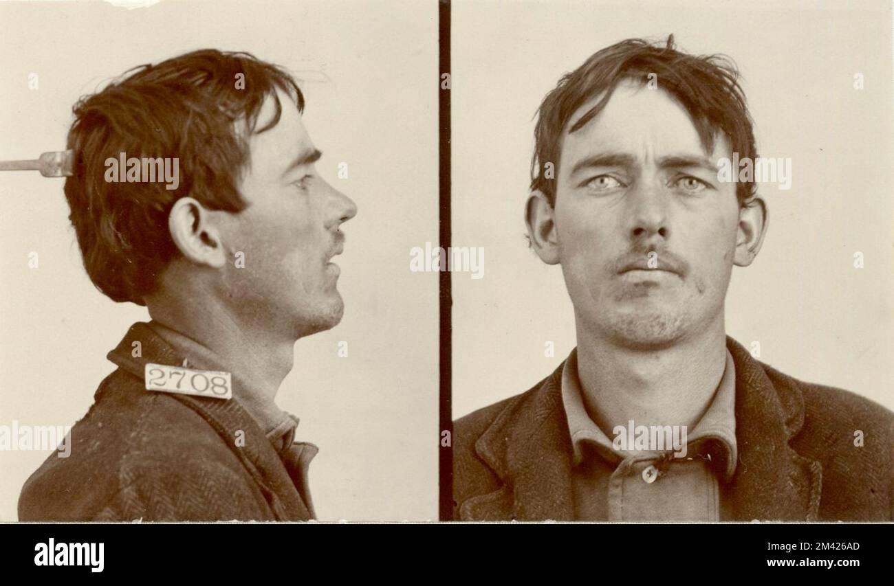 Photograph of Joe Morgan. This item is the prison photograph, also known as the 'mug shot,' of Leavenworth inmate Joe Morgan Bureau of Prisons, Inmate case files. Stock Photo
