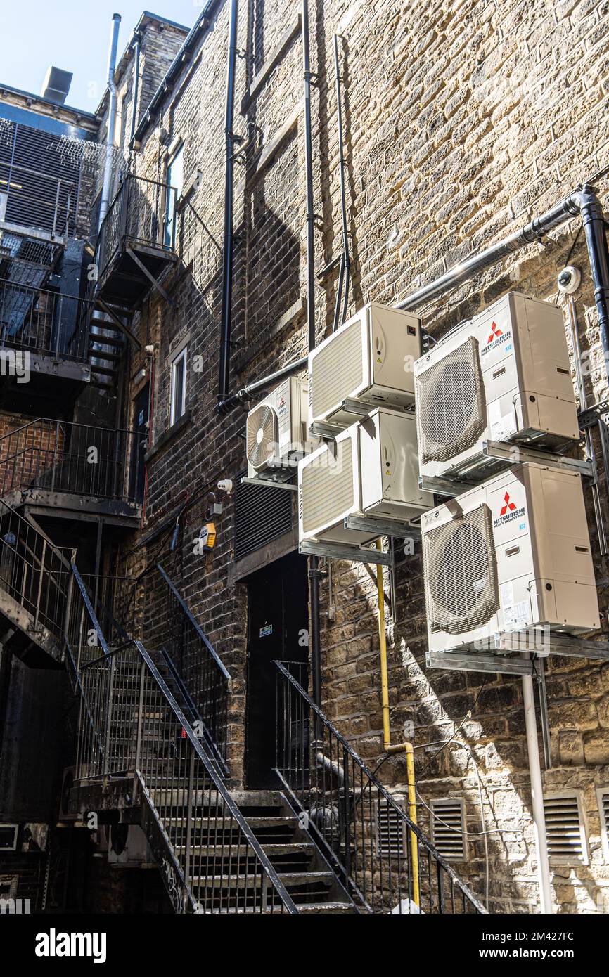 fire escape and air conditioners Stock Photo Alamy
