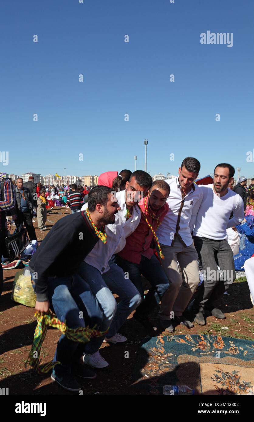 Kurdish people at the Newroz, tradtional New Year festival of the ...
