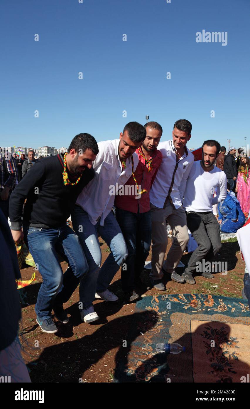 Kurdish people at the Newroz, tradtional New Year festival of the ...