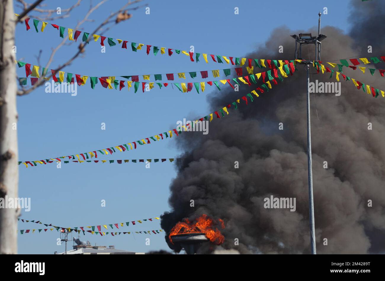 Kurdish Newroz, tradtional New Year festival of the spring which ...