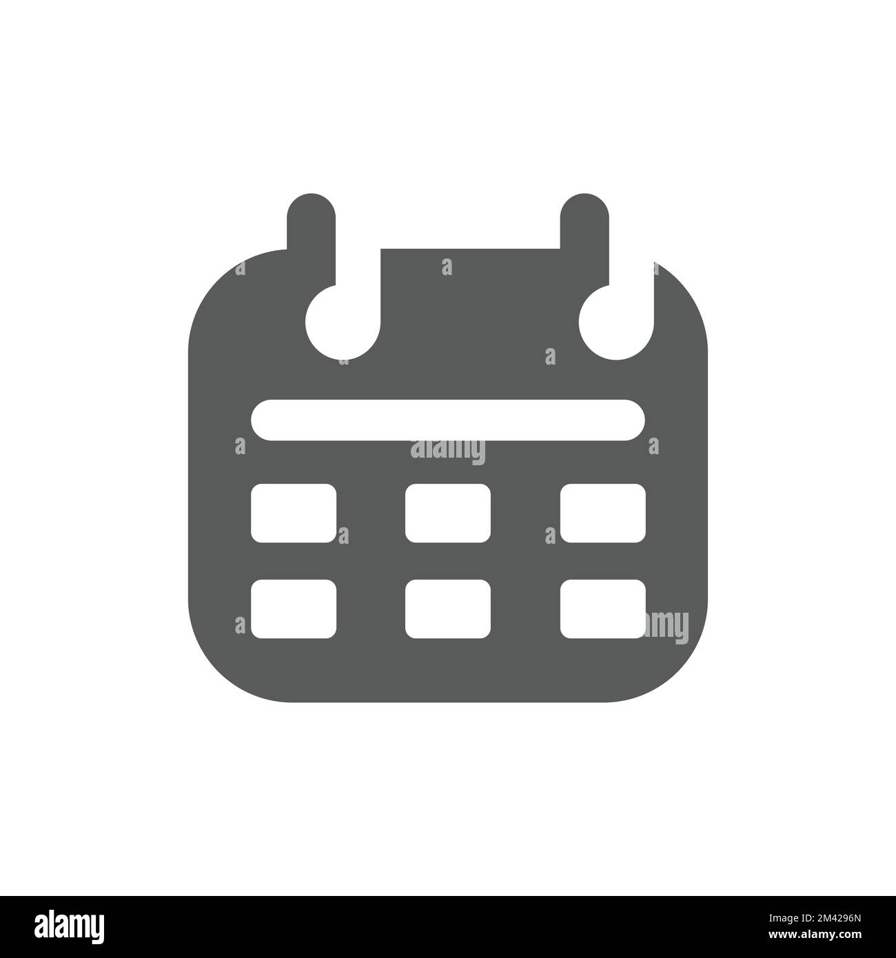 Calendar simple black vector icon. Date plan filled symbol. Stock Vector