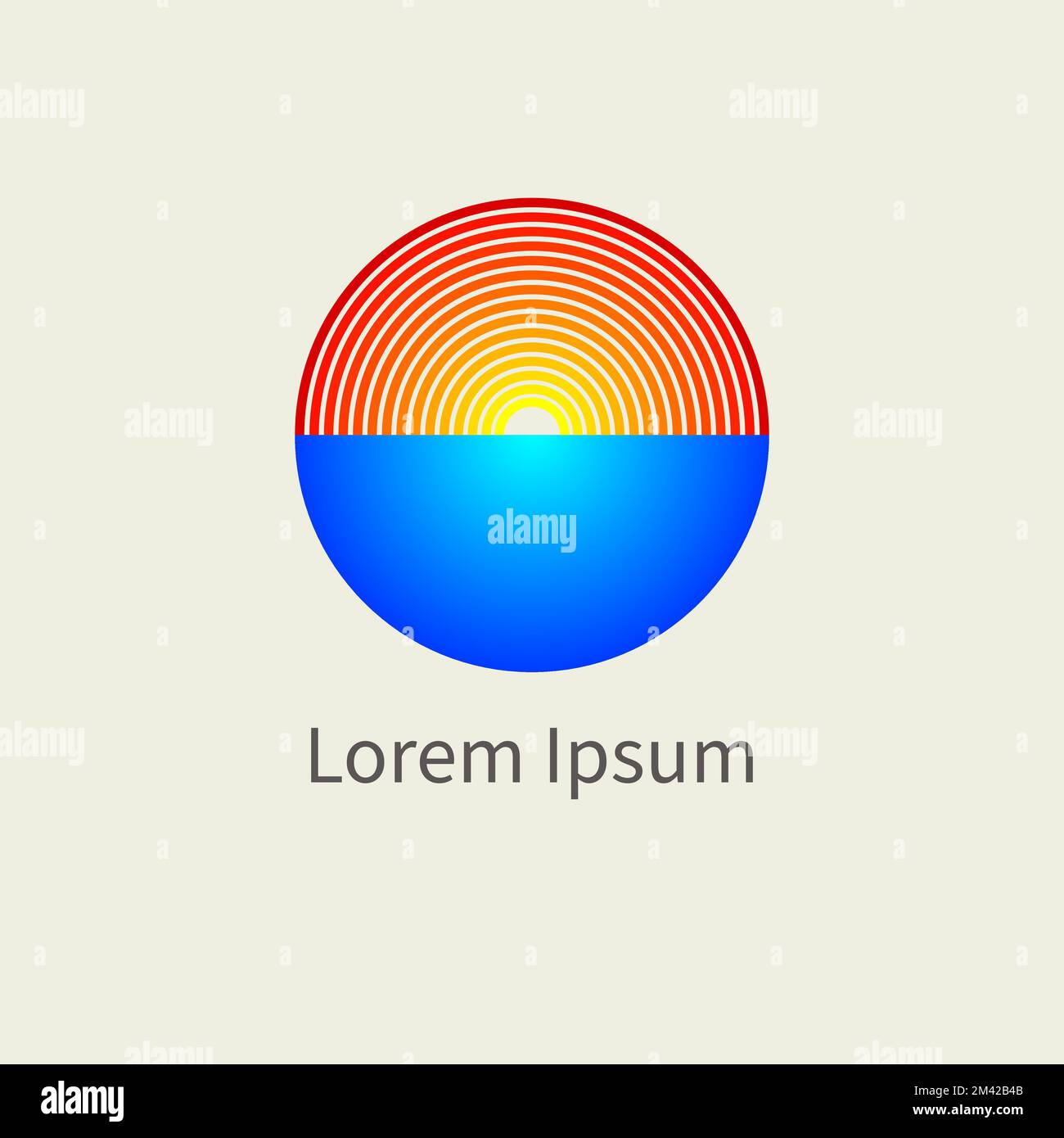 Sunset logo, sun and sea geometric icon Stock Vector Image & Art - Alamy