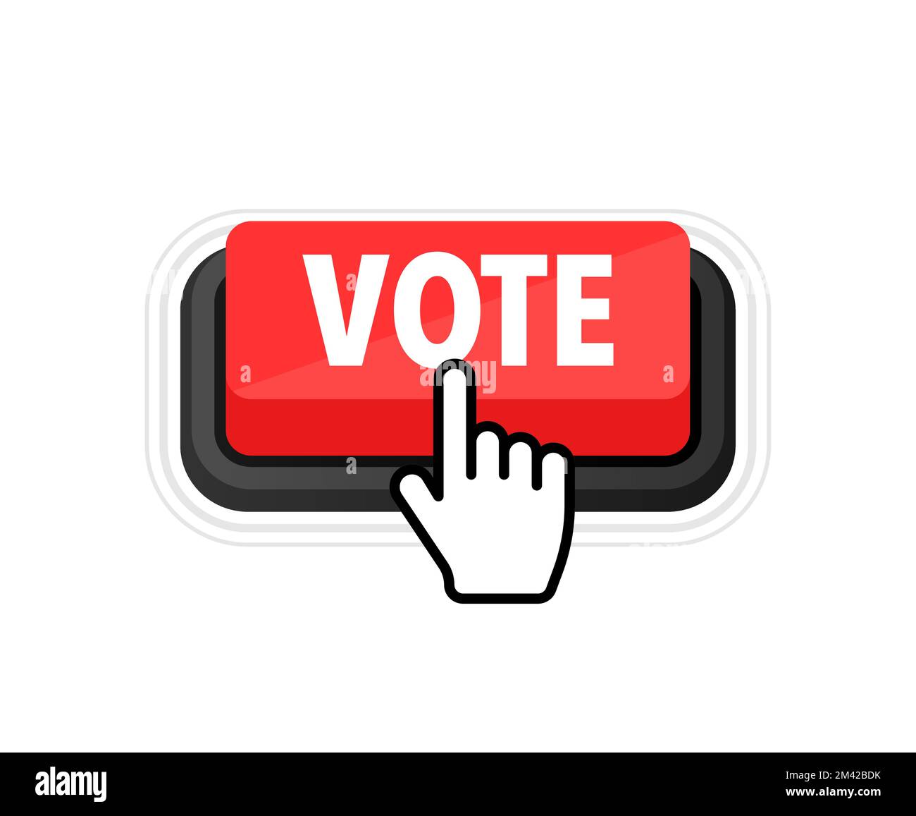 Vote button with cursor. Pointer click. Vector web button. Stock Vector