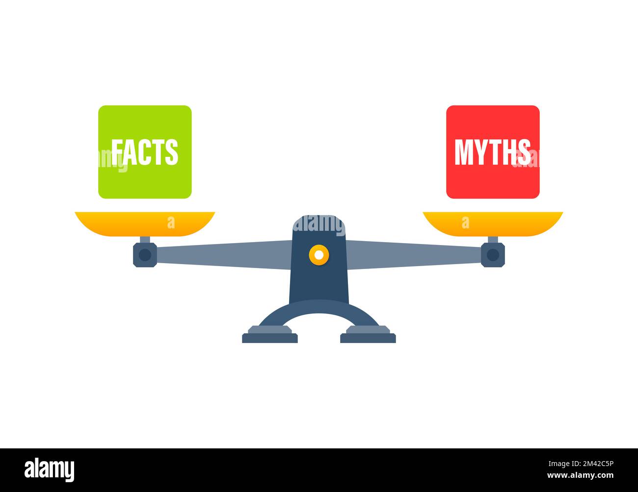 Myths vs facts Scales, Libra icon. Bowls of scales in balance Stock ...