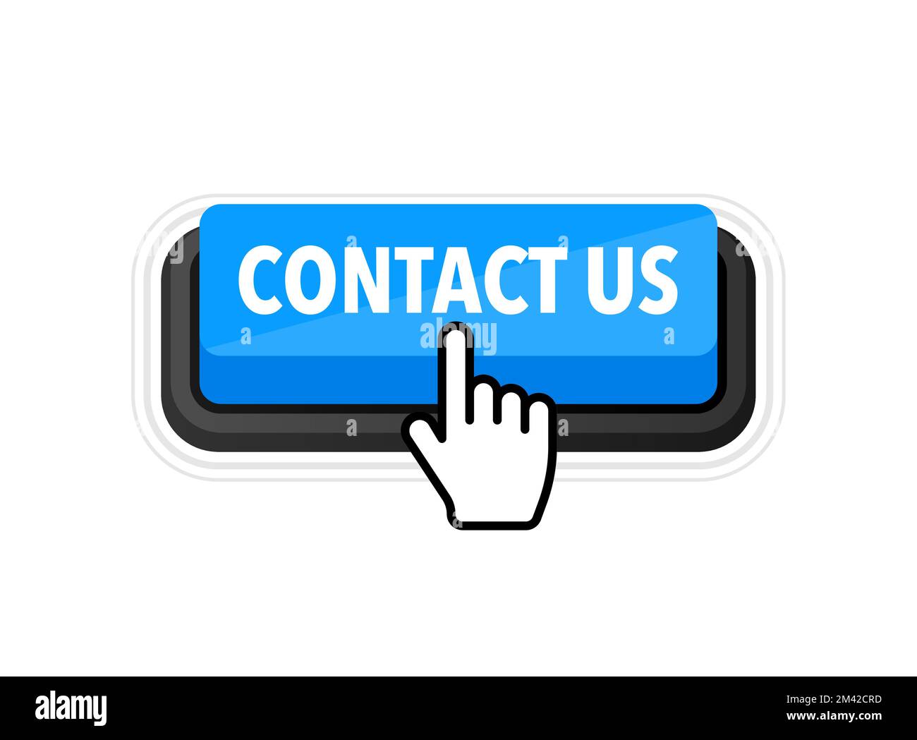 Contact us button with cursor. Pointer click. Vector web button. Stock Vector
