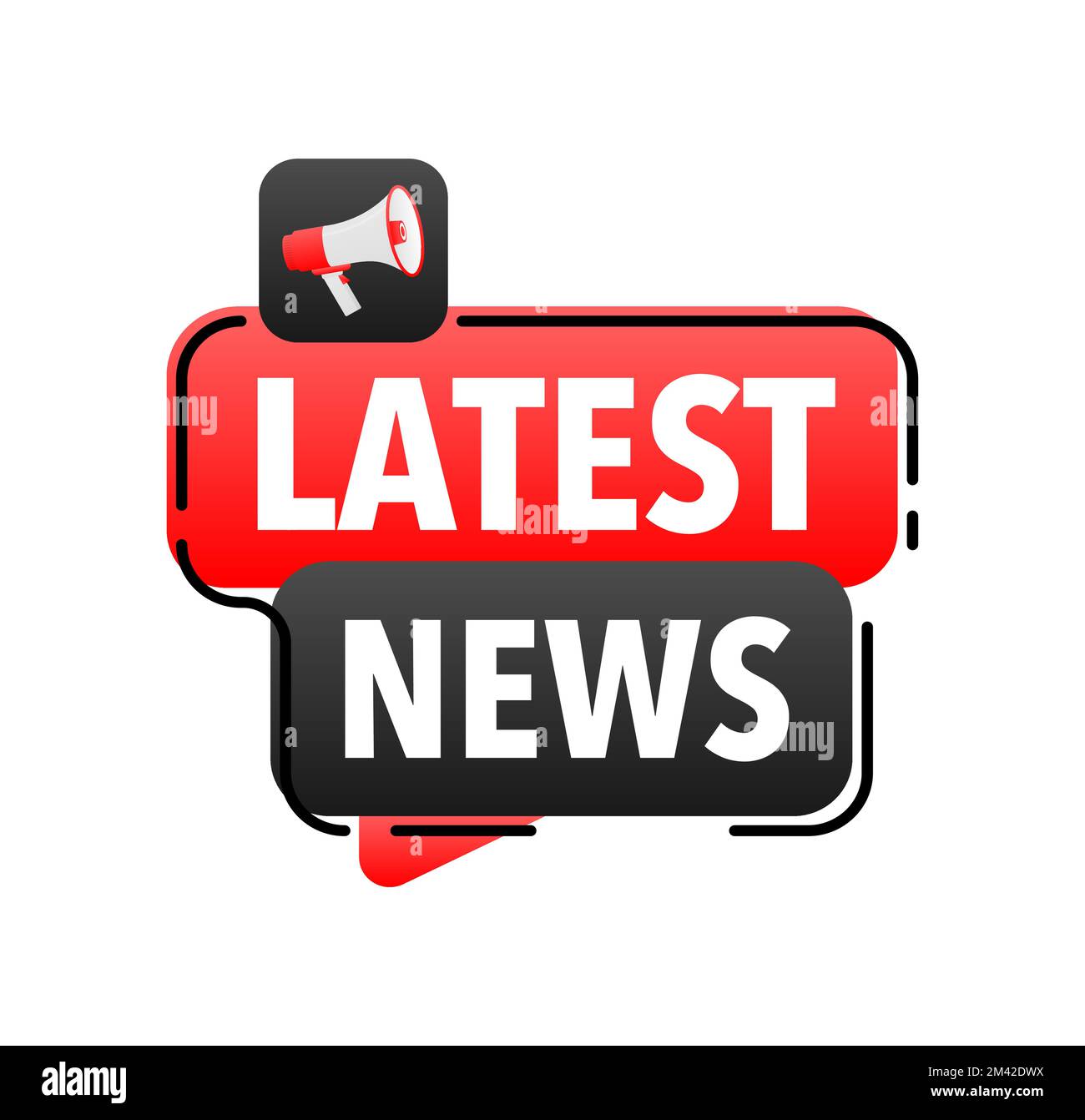 Latest news Announcement Megaphone Label. Loudspeaker speech bubble Stock Vector Image & Art Alamy