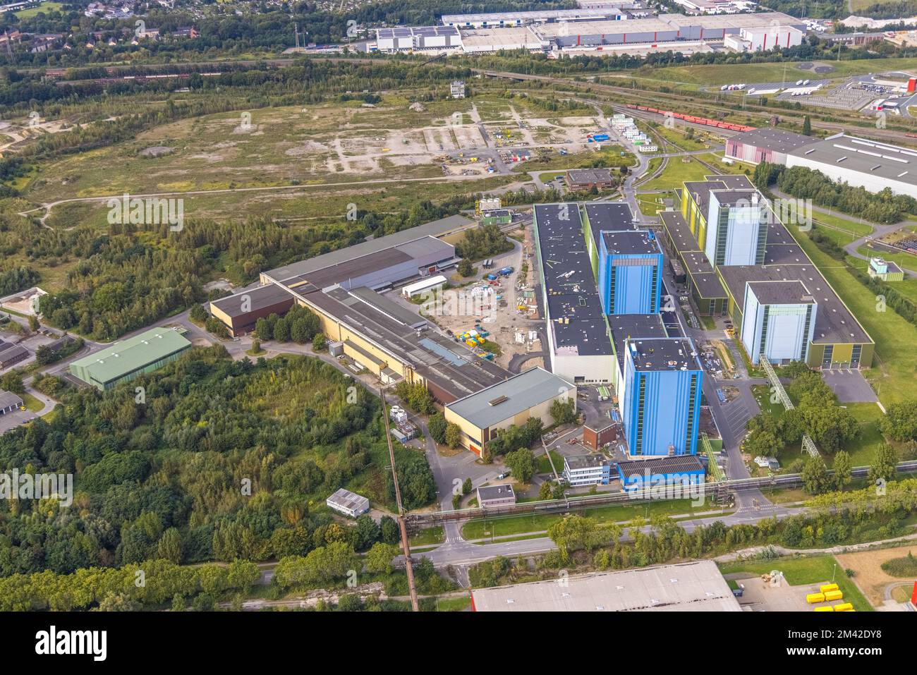 Aerial view, thyssenkrupp Steel Europe AG FBA 10 on the site of the