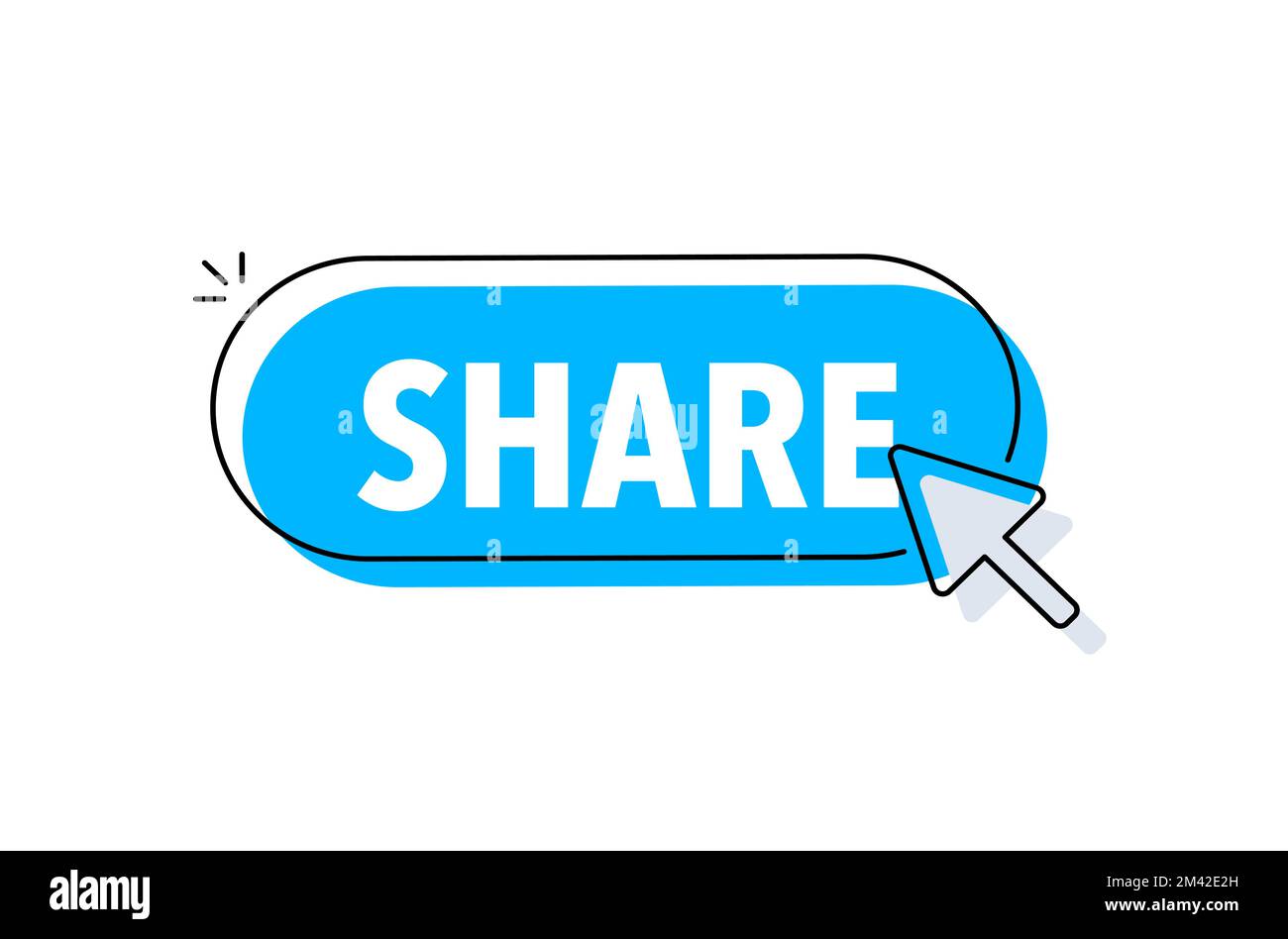 Share button with cursor. Pointer click. Vector web button Stock Vector ...