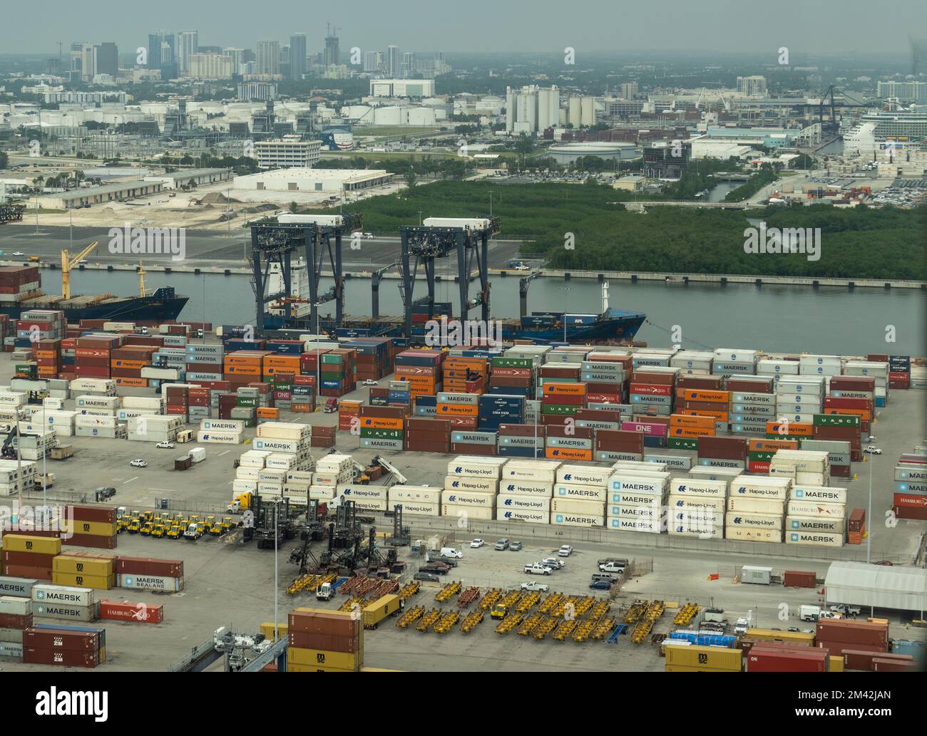 Shipping Container Florida Shipping containers stacked up in the port of Fort Lauderdale, Florida ...