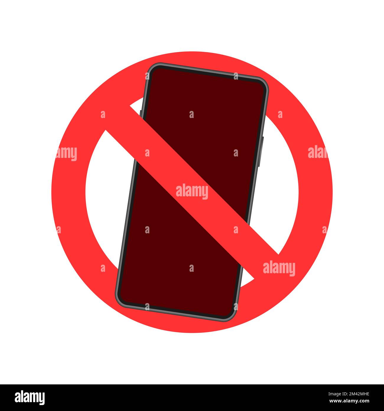 Warning sign no cell phone. No sound sign. Device icon Stock Vector