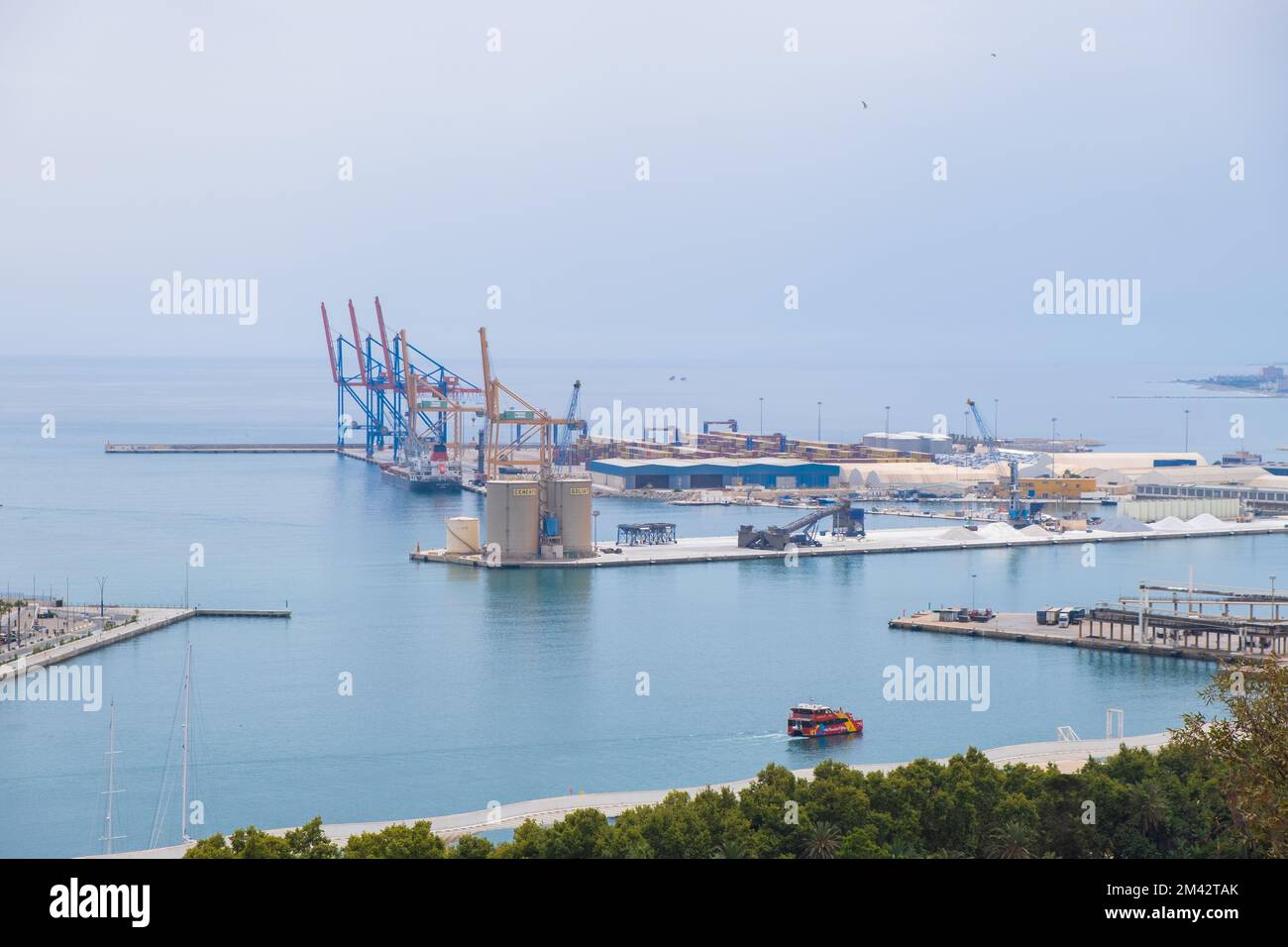 The industrial port of Malaga Stock Photo Alamy