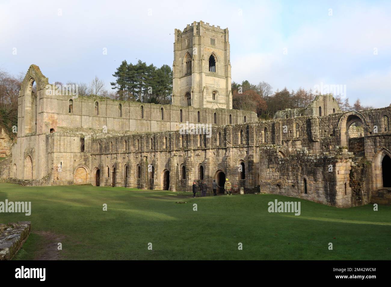 Fountains Abbey at Christmas time Stock Photo Alamy