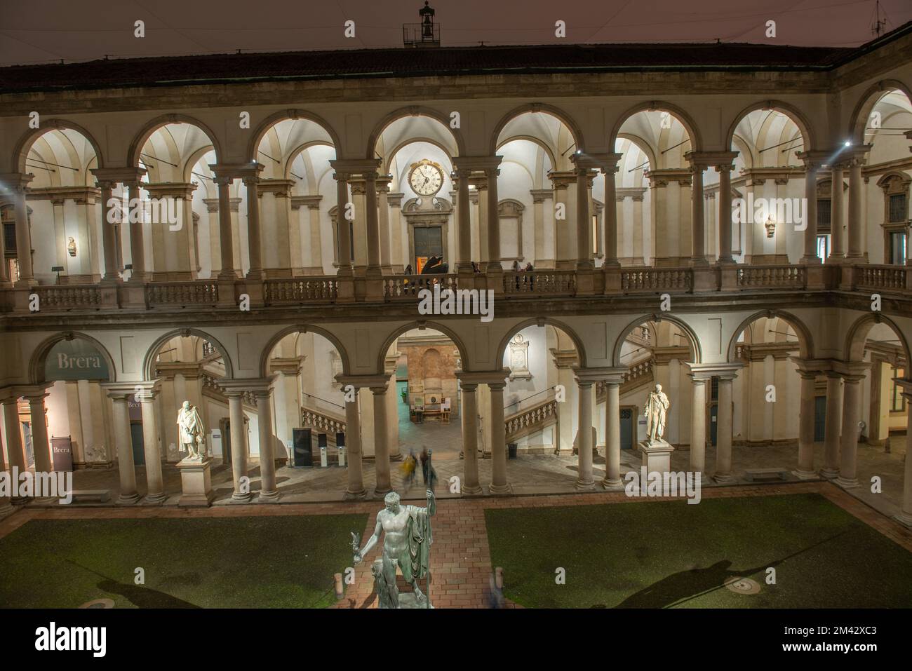 Milan Italy December 17 2022: Cloister of the Pinacoteca di Brera ...