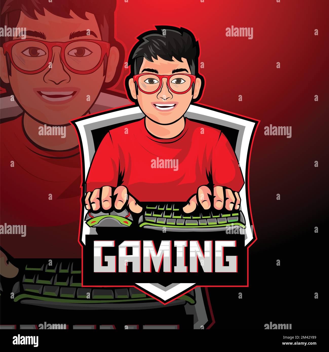 Premium Vector  Gamer mascot geek boy esports logo avatar with headphones  and glasses cartoon character