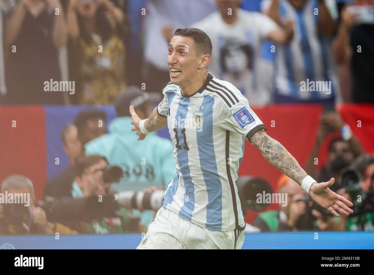 Doha, Qatar. 18th Dec, 2022. Ángel Di María Argentina player during a match against France valid for the Final World Cup in Qatar at Estadio Lusail in the city of Doha in Qatar. December 18, 2022. (Photo: William Volcov) Credit: Brazil Photo Press/Alamy Live News Stock Photo