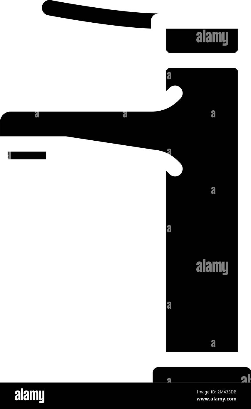 chrome faucet water glyph icon vector illustration Stock Vector Image ...