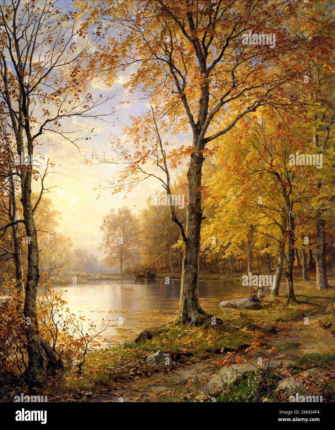 Indian Summer by the American artist, William Trost Richards (1833-1905), oil on canvas, 1875 Stock Photo