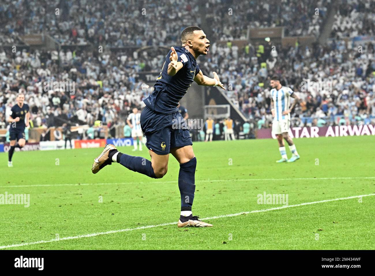 Doha, Qatar on December 18, 2022. Kylian Mbappe of France celebrates ...