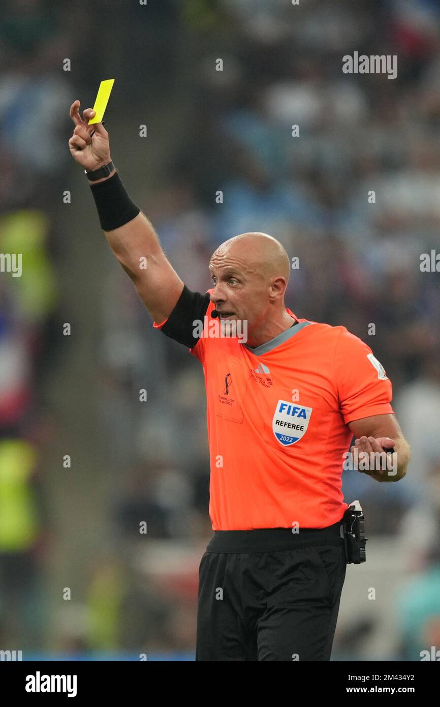 LUSAIL, QATAR - DECEMBER 18: Referee Szymon Marciniak during the FIFA World Cup Qatar 2022 Final match between Argentina and France at Lusail Stadium on December 18, 2022 in Lusail, Qatar. (Photo by Florencia Tan Jun/PxImages) Stock Photo