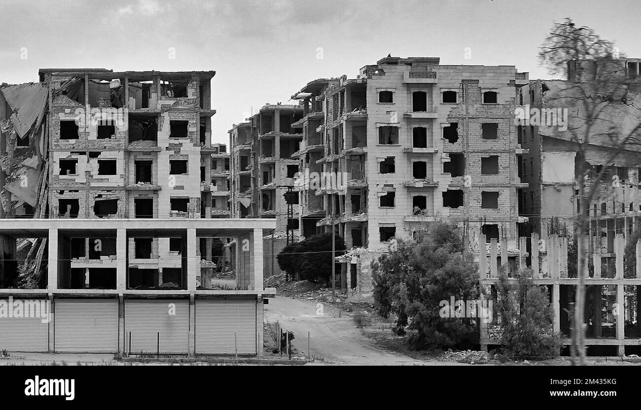 Aleppo, Syria, fully destroyed suburbs Stock Photo Alamy