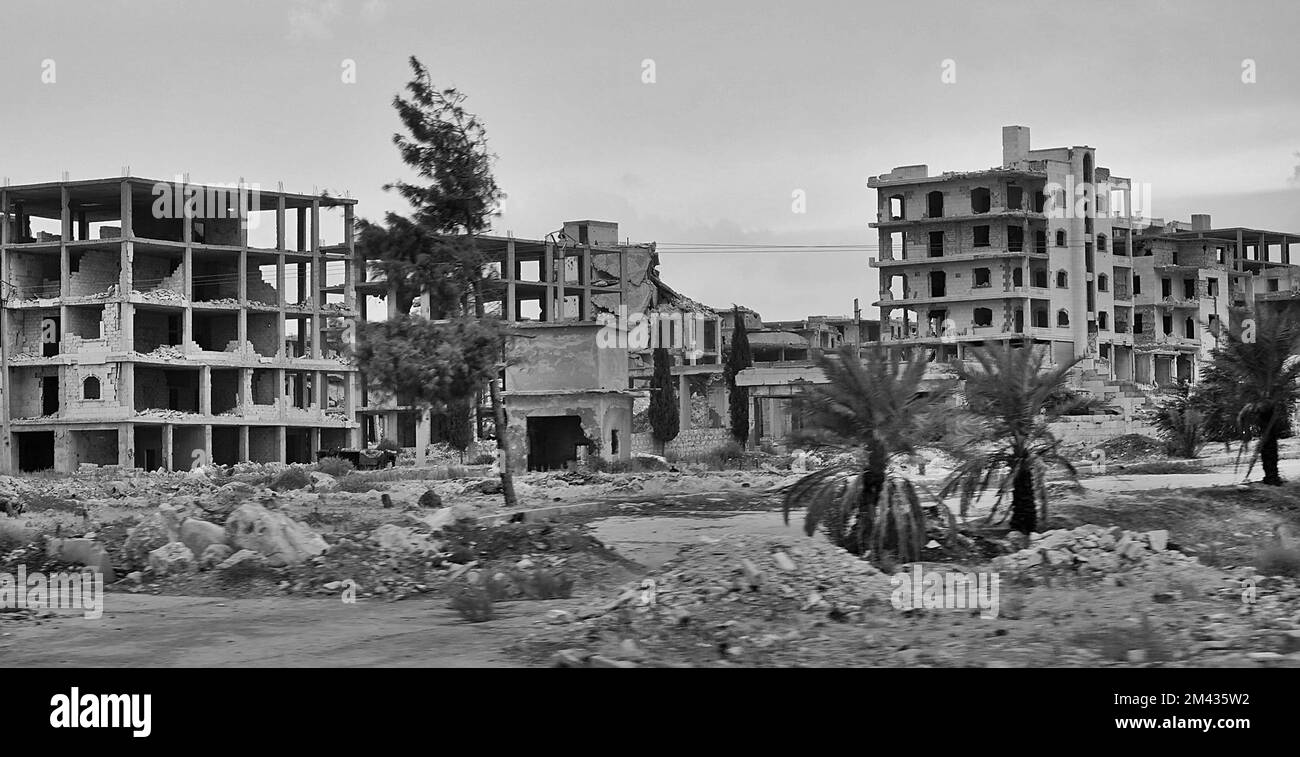 Aleppo, Syria, fully destroyed suburbs Stock Photo Alamy