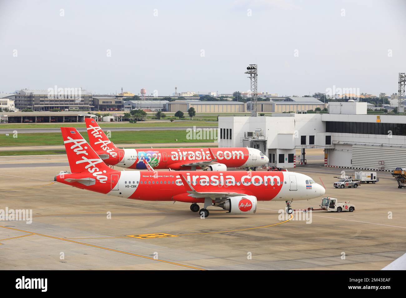 Airplane Tugs, Machine for push back the aircraft to taxiway, one in ground handling services Stock Photo