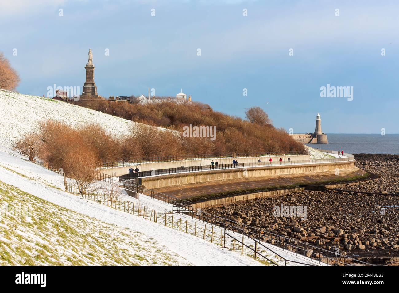 Tynemouth riverside and pier in the winter, England, UK Stock Photo