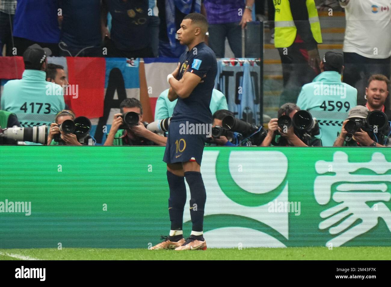 Kylian Mbappe of France celebrates his goal during the FIFA World Cup ...