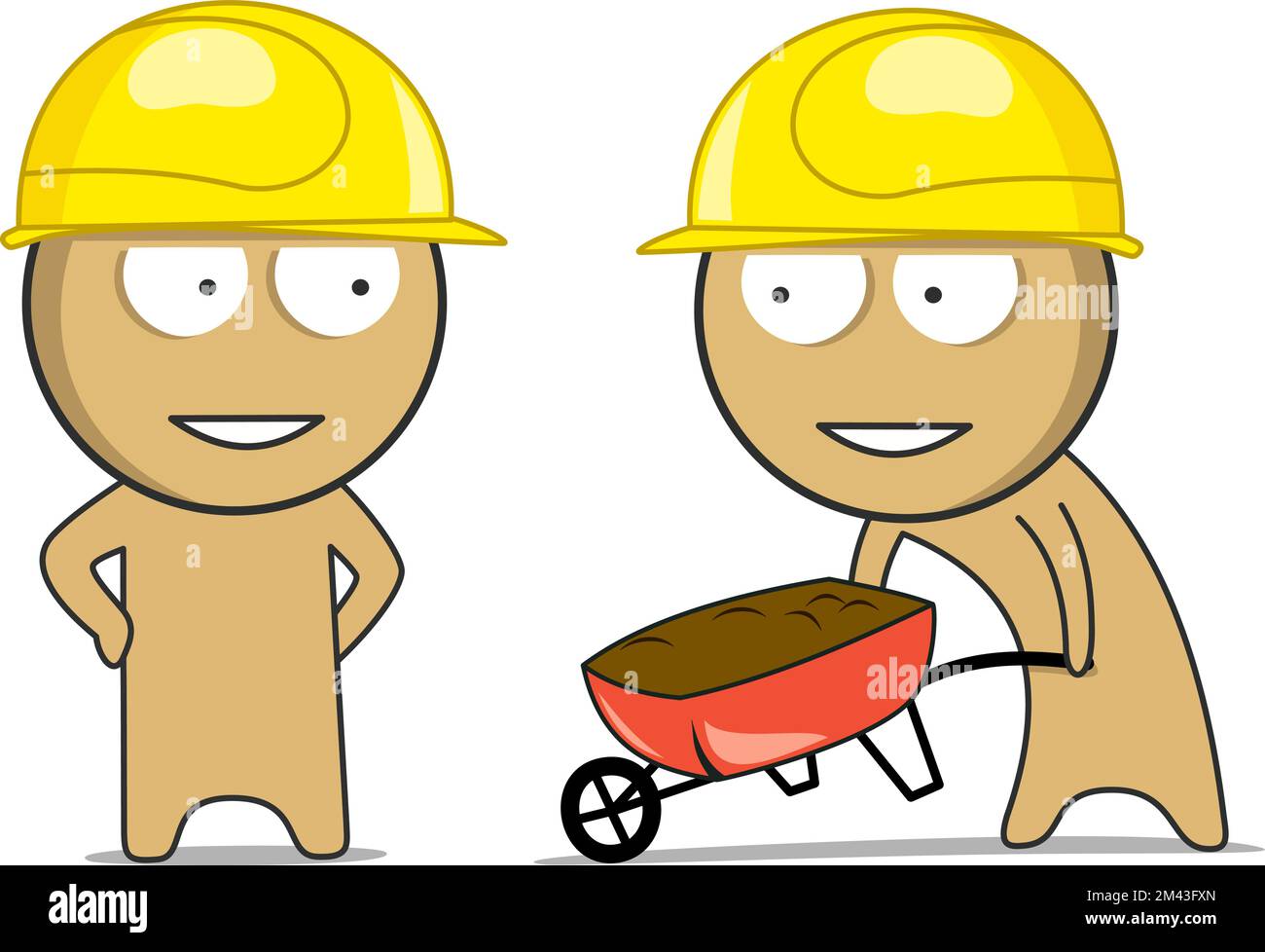 Builders at the construction site Stock Vector