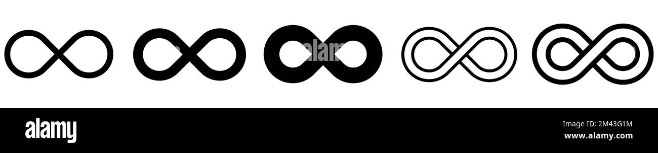 Infinity icons set. Symbol for website design, logo, app, UI. Vector illustration, EPS10 Stock Vector