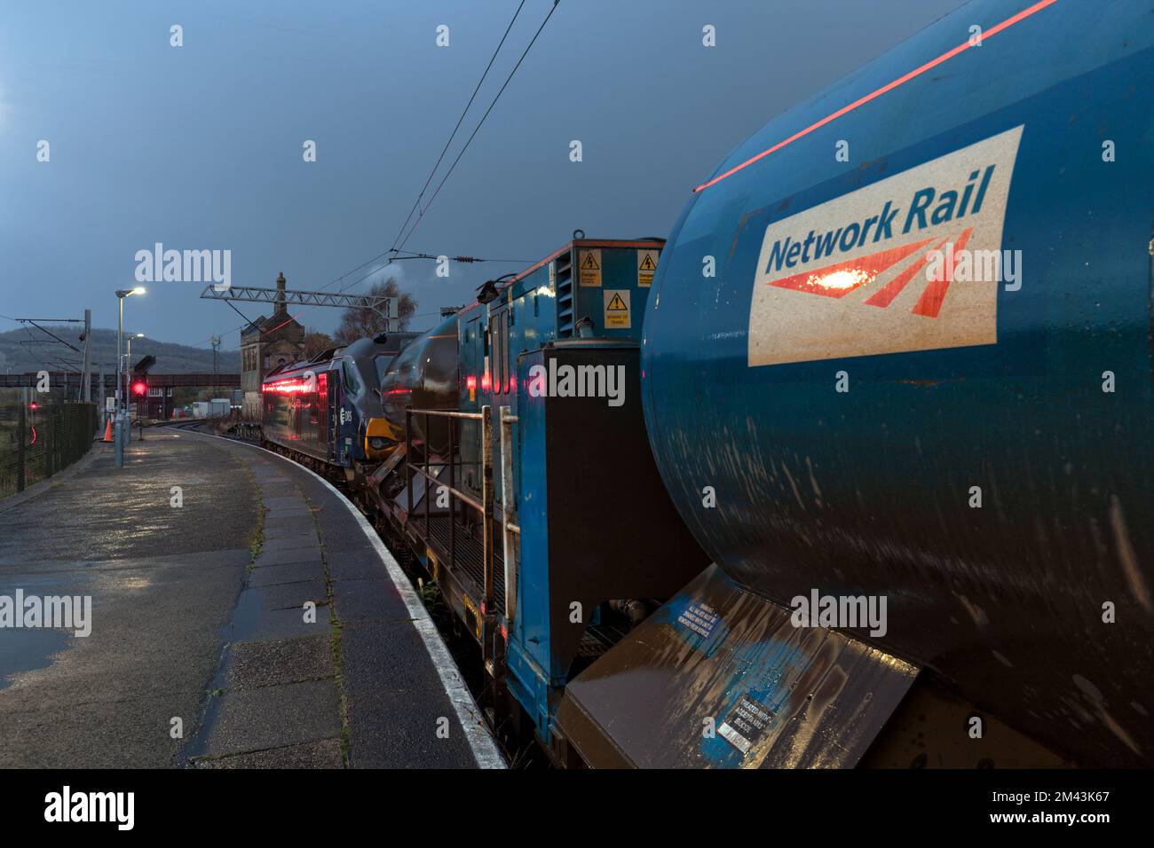 Network Rail railhead treatment train operated to deal with leaves on the line Stock Photo