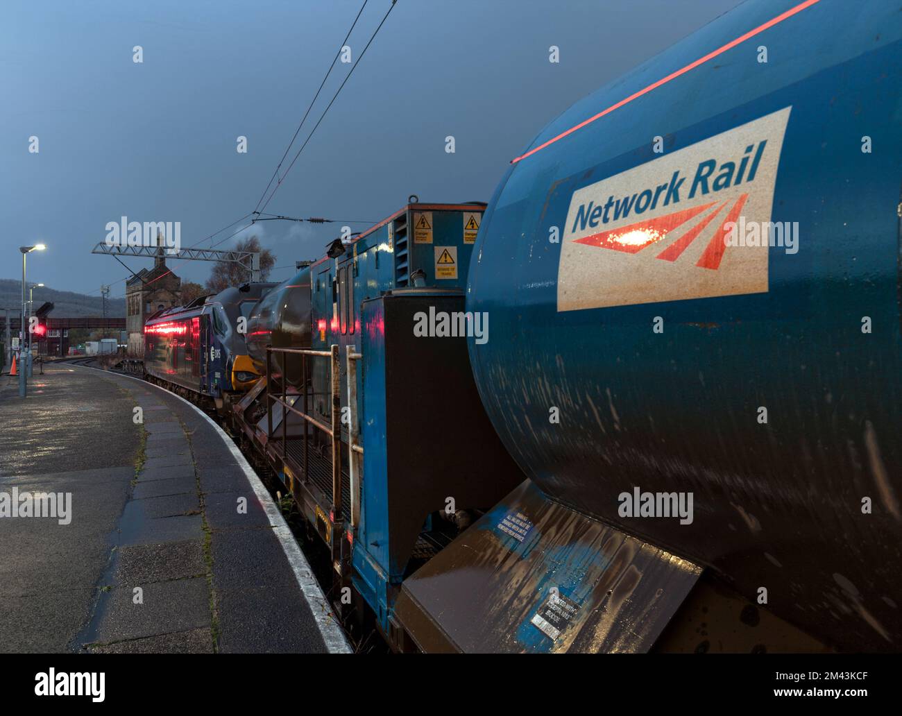 Network Rail railhead treatment train operated to deal with leaves on the line Stock Photo