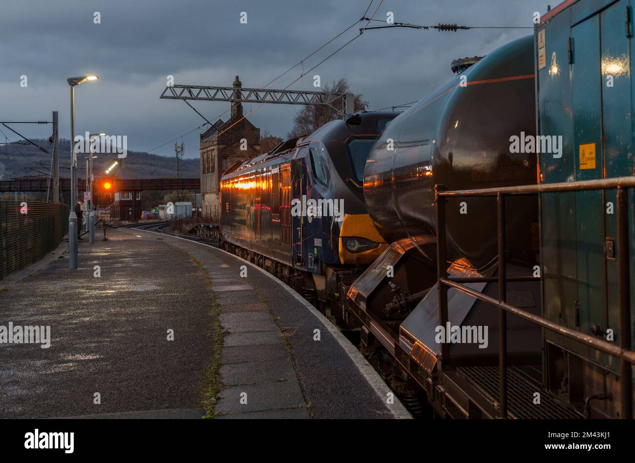 Network Rail railhead treatment train operated to deal with leaves on the line Stock Photo