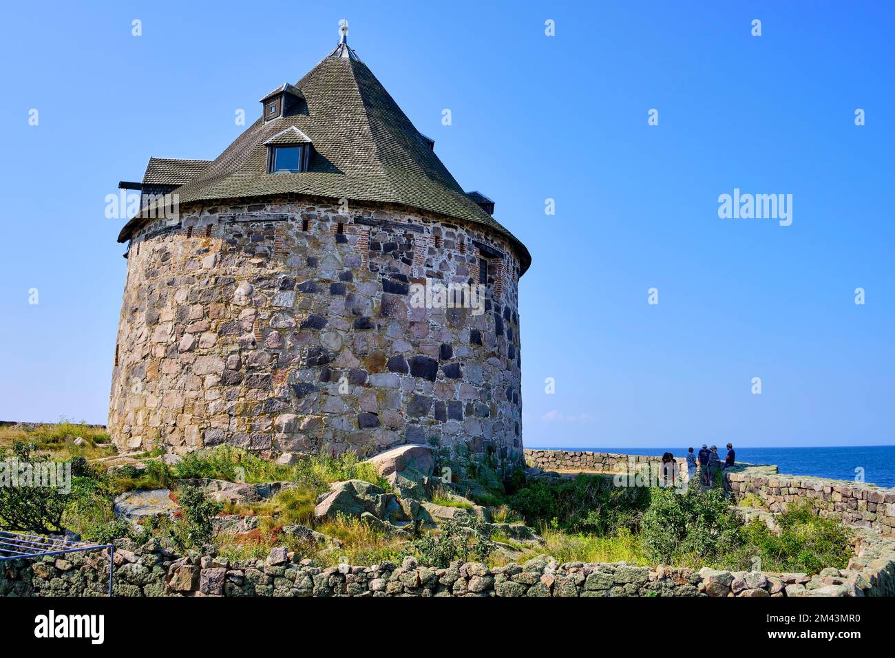 Out and about on the Ertholmen islands, Little Tower, historical fortification structures on Frederiksö, Ertholmene, Denmark, Scandinavia, Europe. Stock Photo