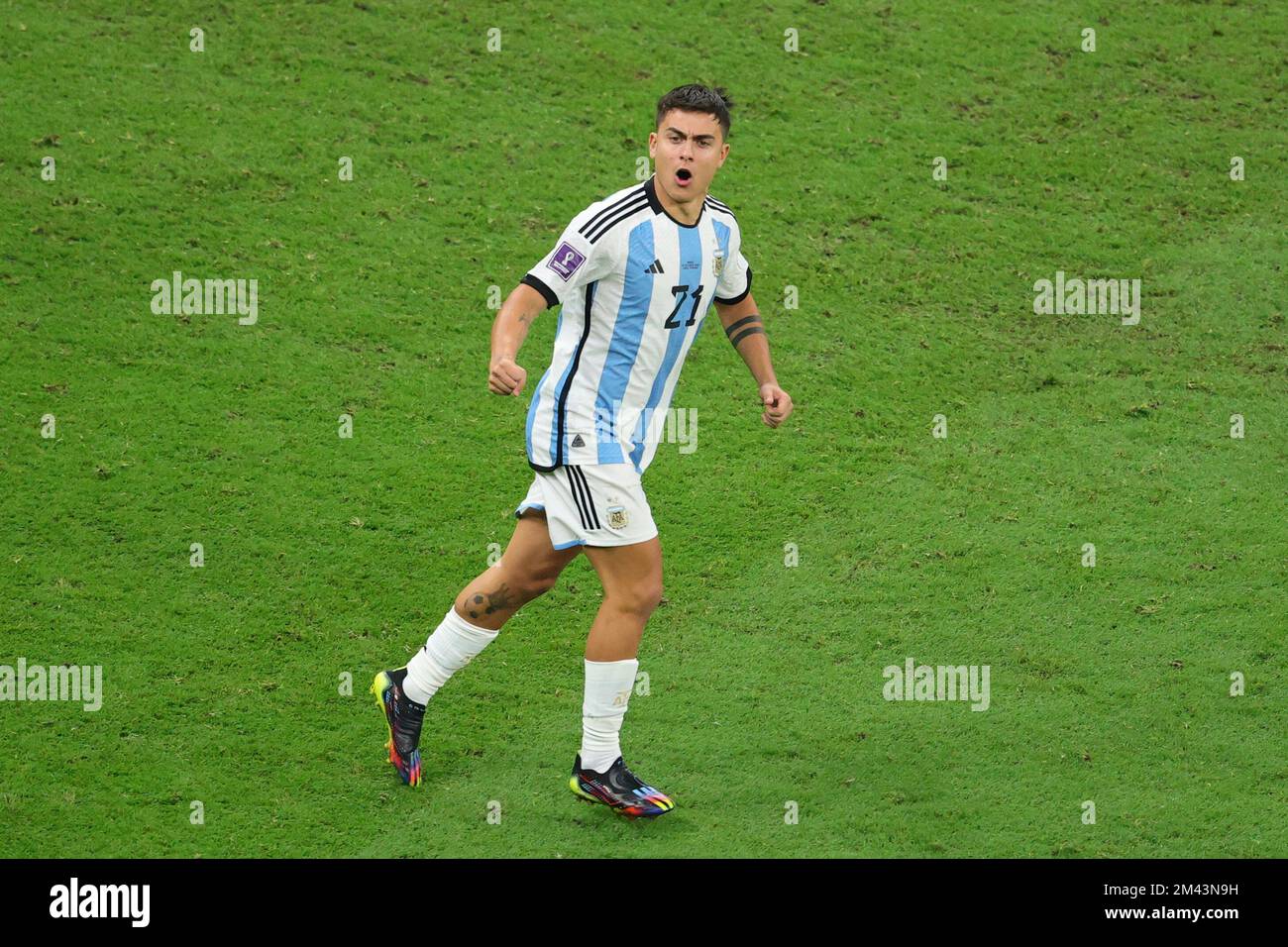 Lusail, Qatar. 18th Dec, 2022. Paulo Dybala of Argentina touches