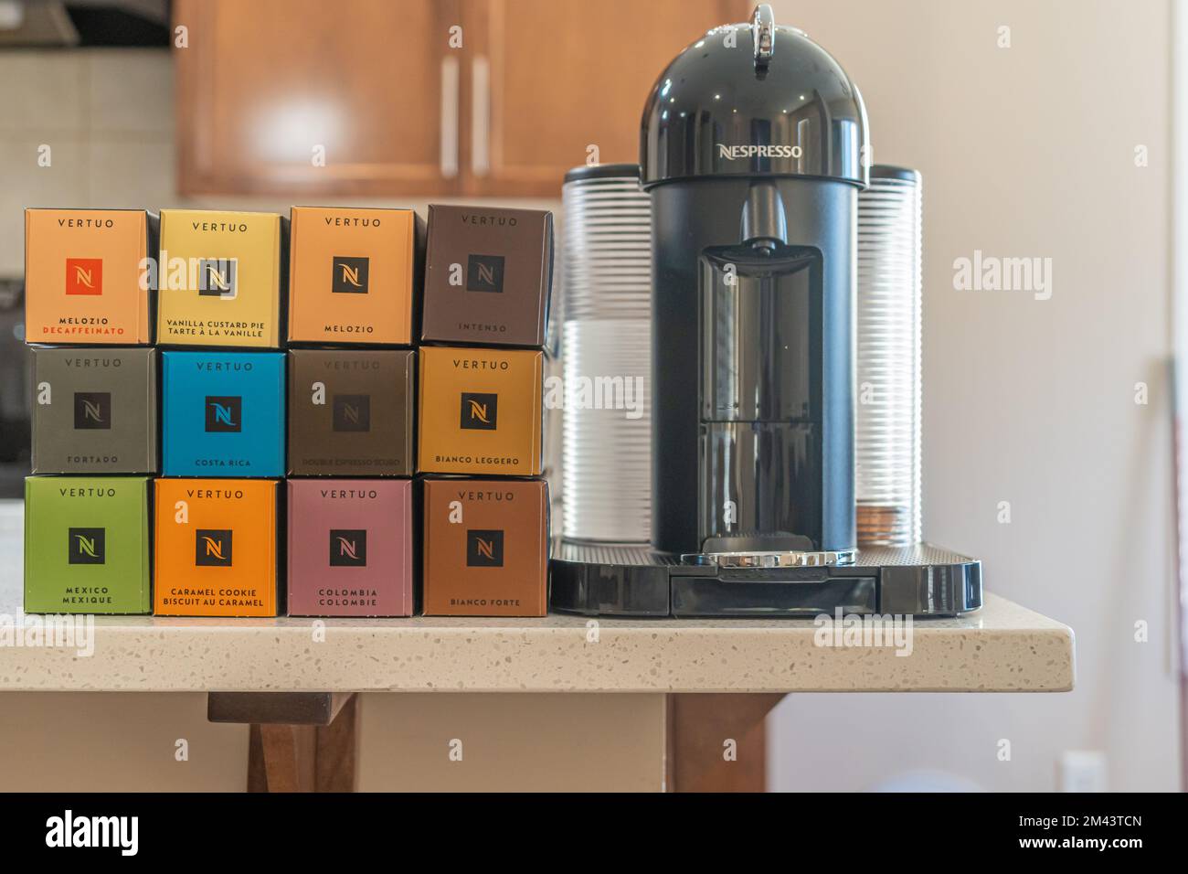 October 2 2022 - Calgary Alberta Canada - Nespresso coffee maker machine  and pods Stock Photo - Alamy