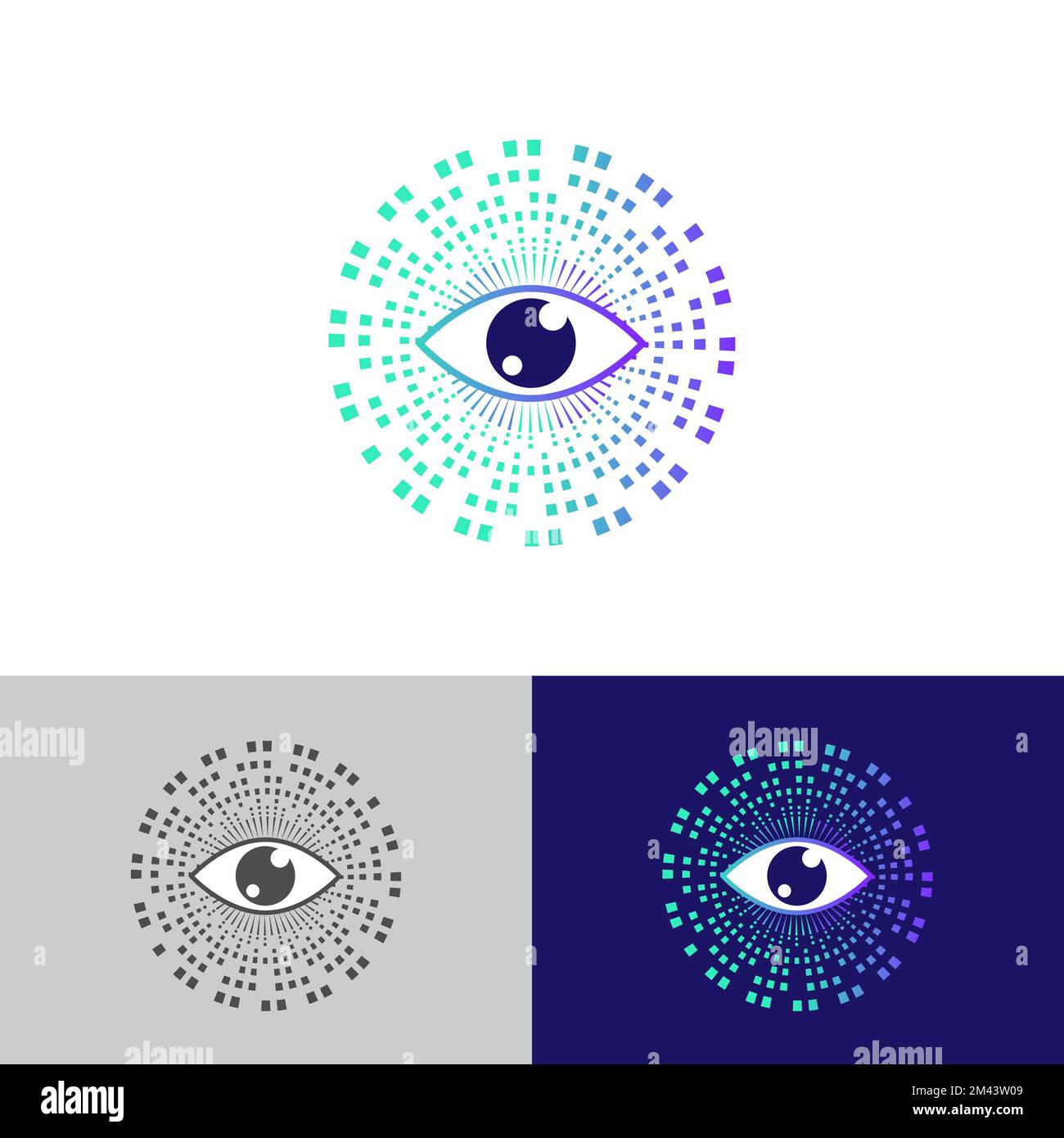 eye technology logo design inspiration, Retinal circle scanner.EPS 10 Stock Vector