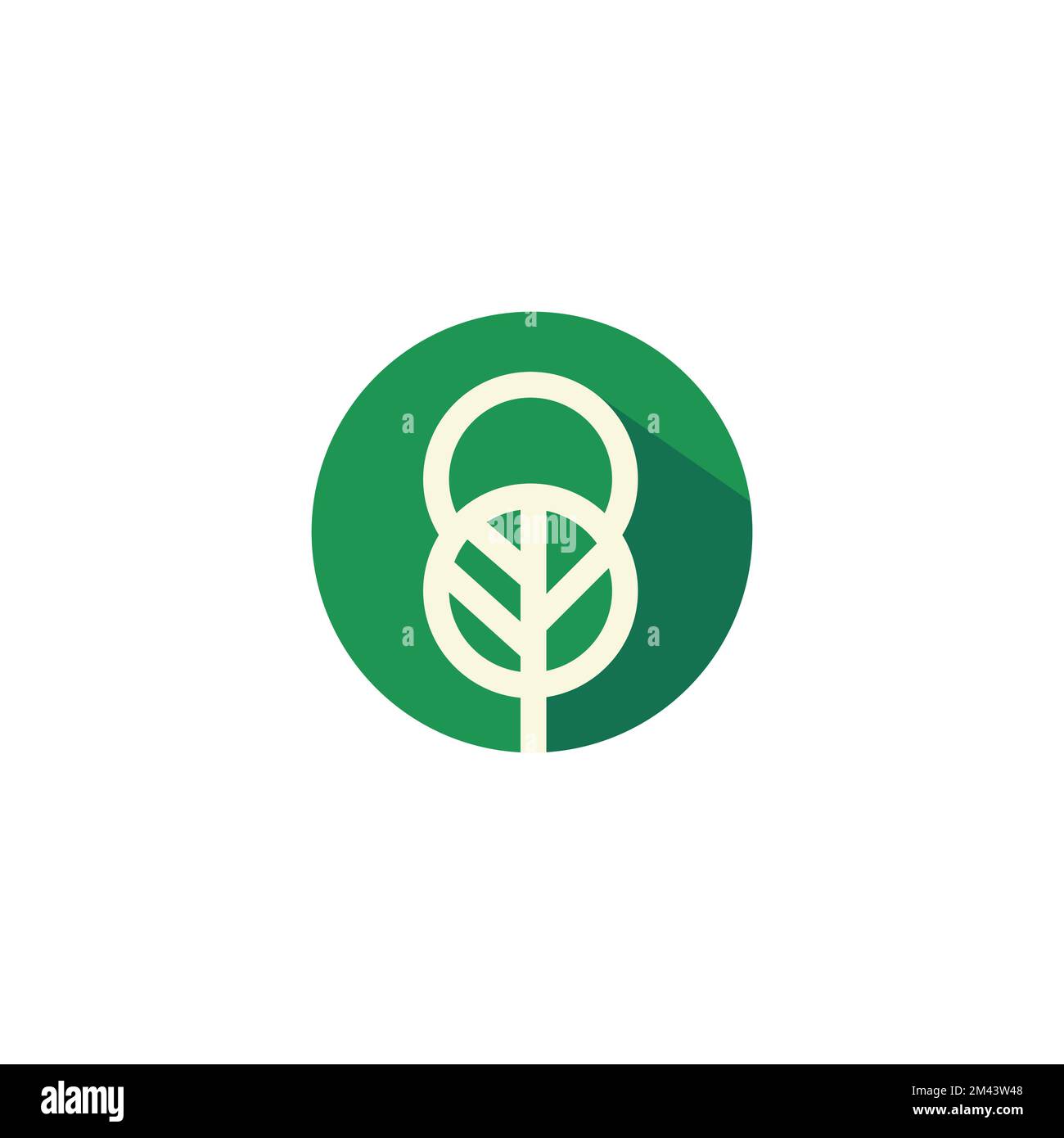 Tree Logo design abstract negative space style vector template. Eco Green concept icon. Stock Vector