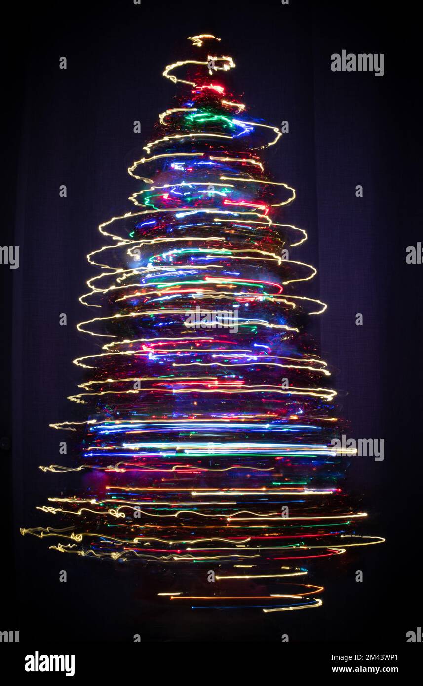 Sparkling and colorful Christmas tree Stock Photo