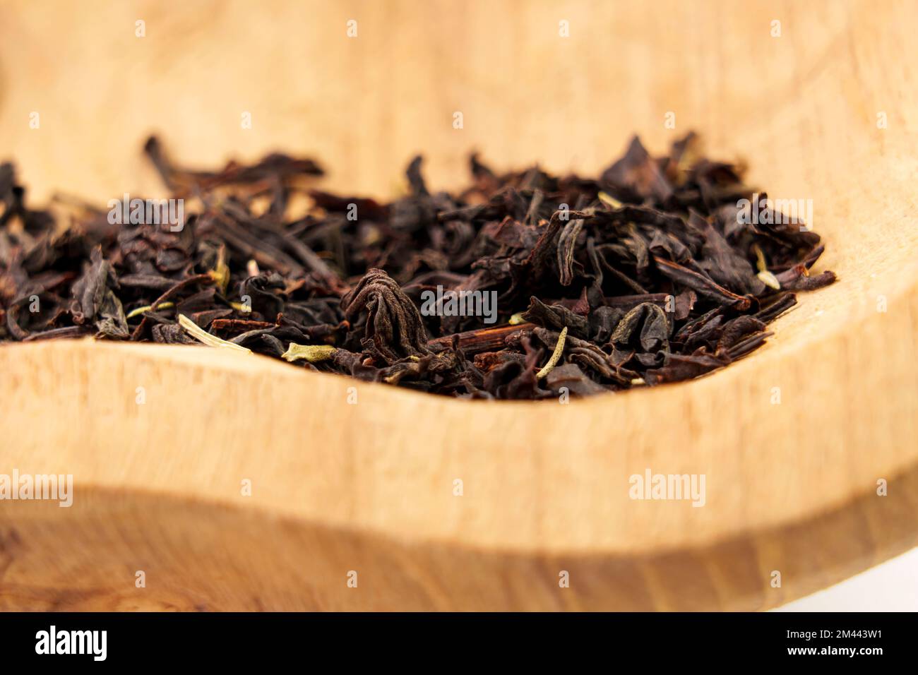 Thyme black tea dried leaves close up Stock Photo