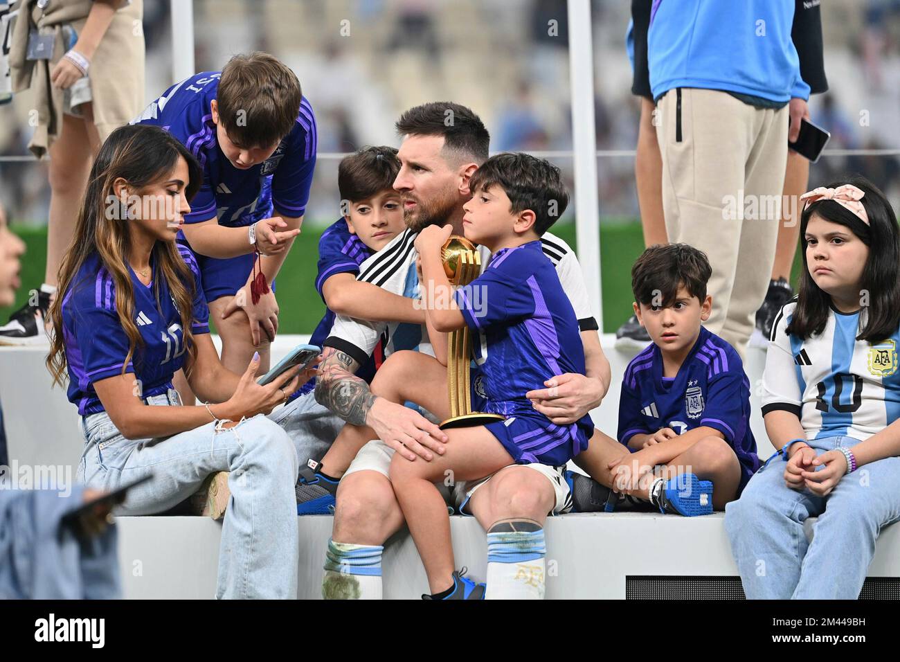LUSAIL, QATAR - DECEMBER 9: Lionel Messi (c) of Argentina celebrates after  scoring a goal during the FIFA World Cup Qatar 2022 quarter final match  between Netherlands and Argentina on December 09,, image size:1300x956