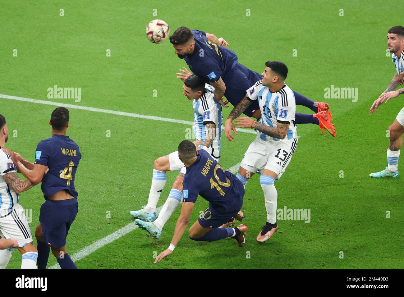 Lusail Iconic Stadium, Lusail, Qatar. 18th Dec, 2022. FIFA World Cup  Football Final Argentina versus France; Alexis Mac Allister of Argentina  lifts the world cup trophy Credit: Action Plus Sports/Alamy Live News