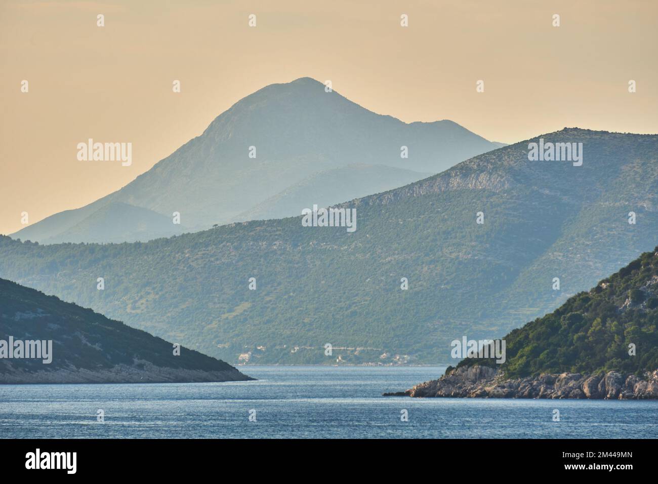 A beautiful misty view of a hills Stock Photo - Alamy