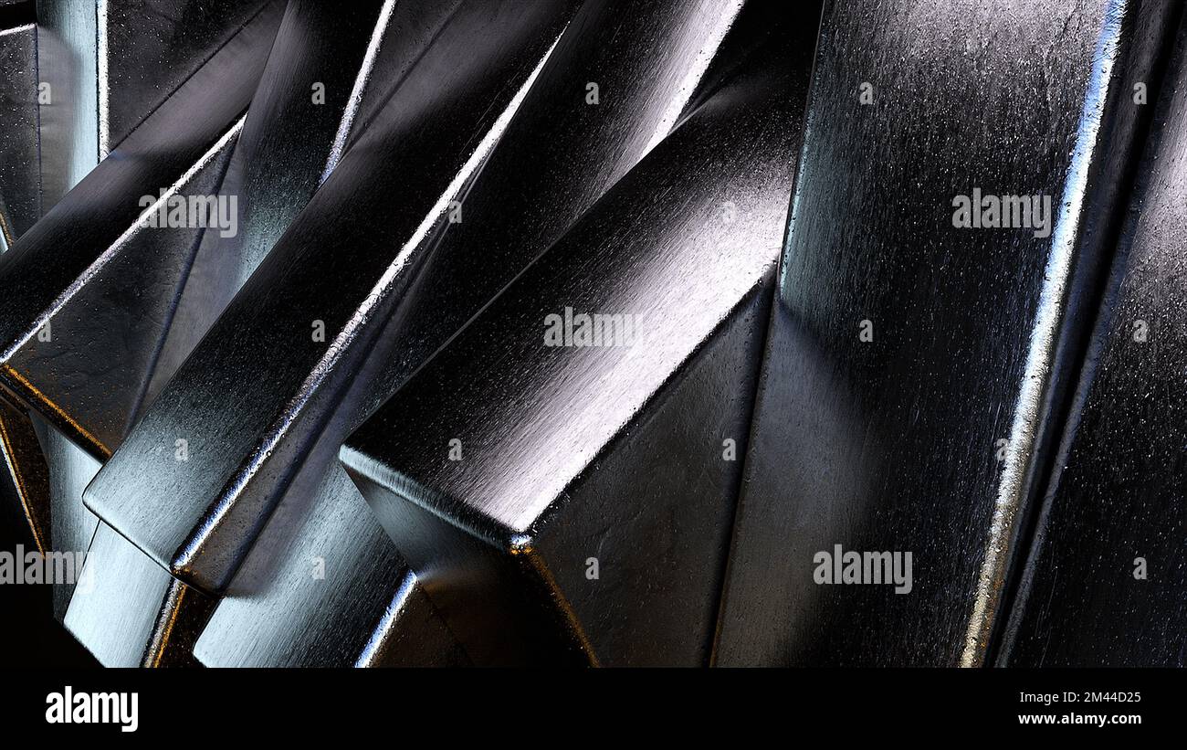 Steel squares. Computer generated 3d render Stock Photo