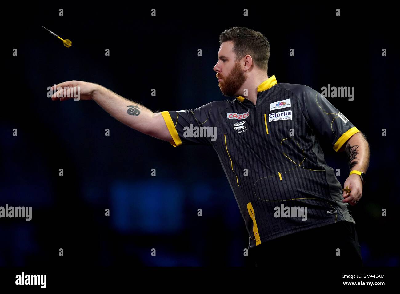 Scott Williams during his match against Ryan Joyce during day four of the Cazoo World Darts Championship at Alexandra Palace, London. Picture date: Sunday December 18, 2022. Stock Photo